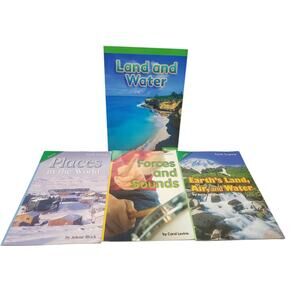 DK Earth Land Air & Water Places + Physical Science Educational Books